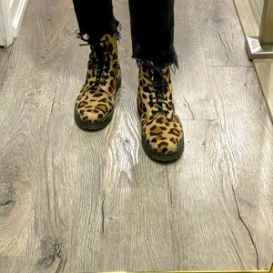 Limited edition, genuine calf hair, leopard doc martens. Only worn a few times.